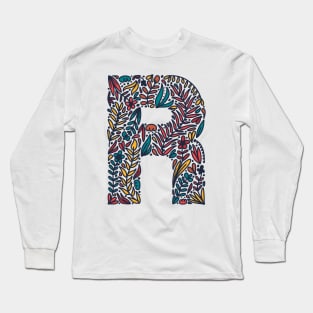 Tropical Letter R Long Sleeve T-Shirt